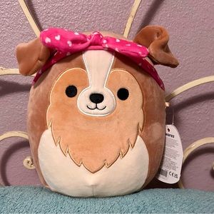 NWT Squishmallows 8” Andres the Sheltie Dog Valentine’s Plush Toy